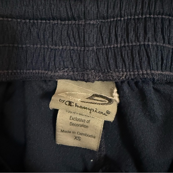 Champion Retro Athletic Women's Navy Blue Shorts with White Side Stripes - Picture 3 of 4